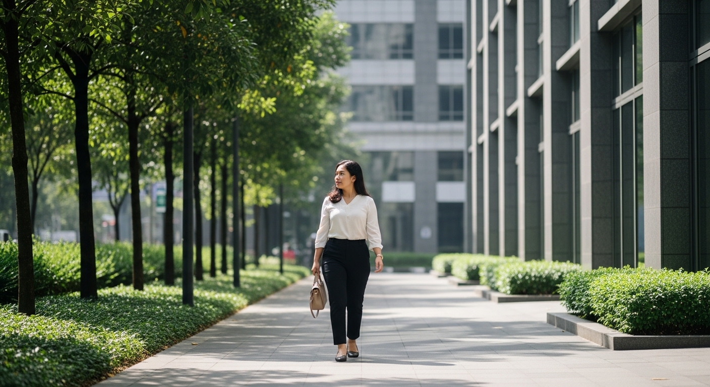 Wanita jalan kaki setelah makan siang untuk turunkan gula darah Semarang